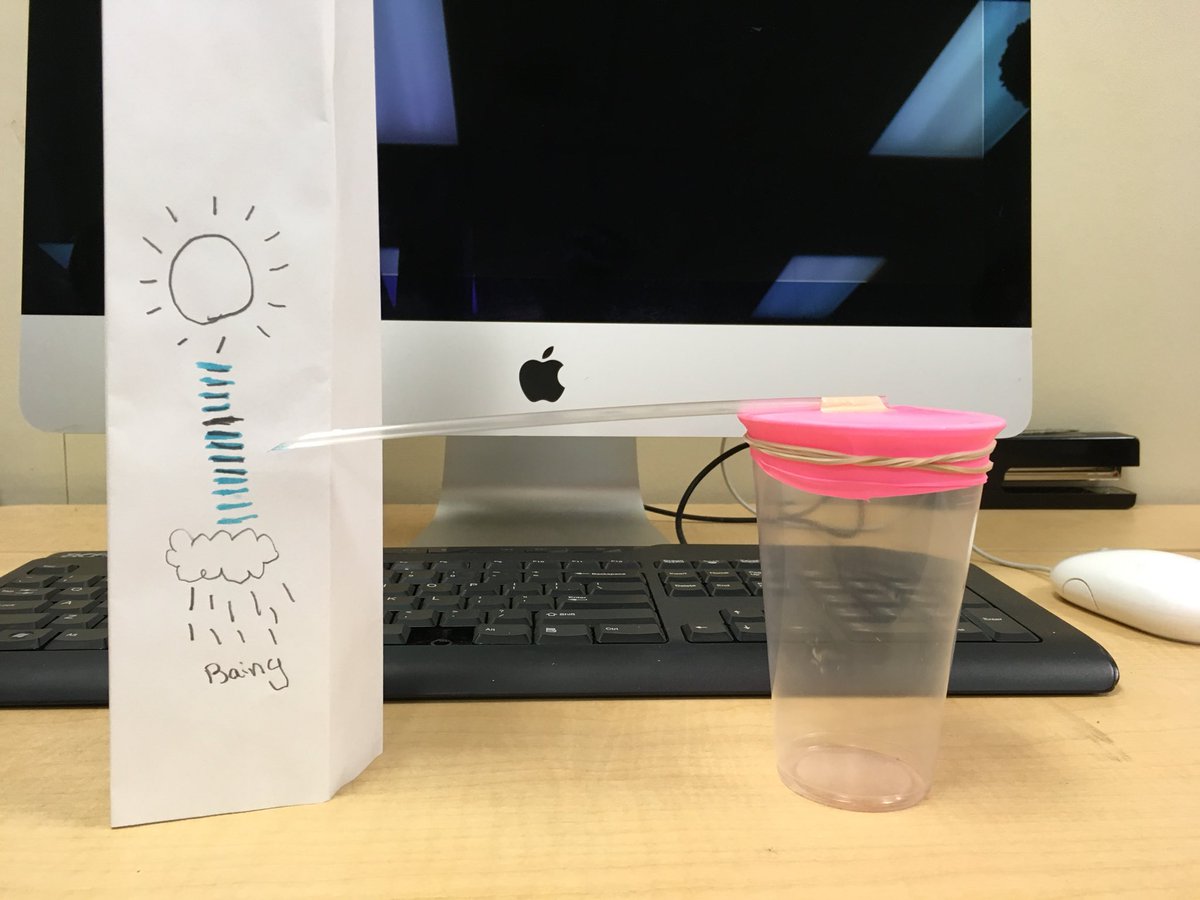 Gr5ScienceKids's tweet photo. The barometer works! #weatherinstrument @WeAreLouisCBE https://t.co/SeJ663iLmk
