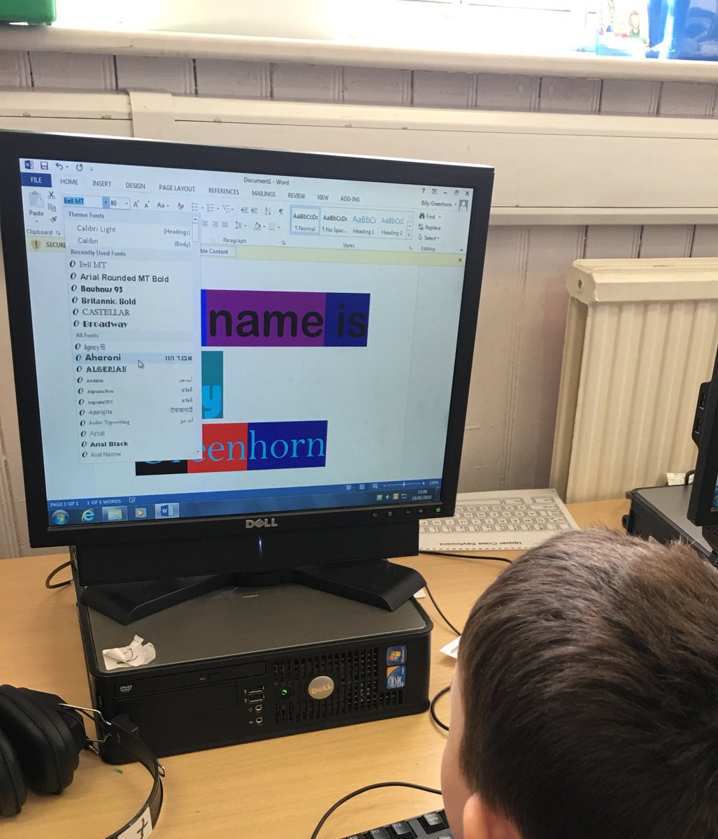 carmuirsp3's tweet photo. We had fun in ICT, playing around with font, size and colour. We created wonderful pieces of art. #creativeindividuals #ictfun https://t.co/xB2L9jgeBb