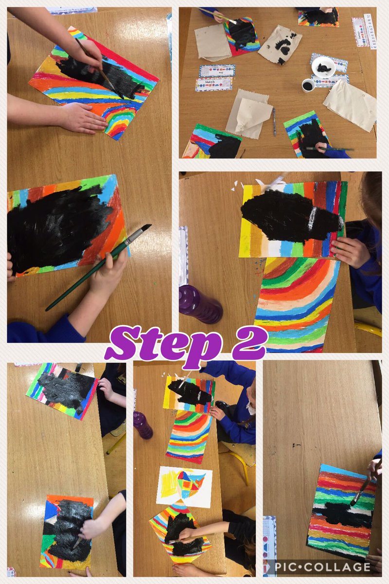 Ballycanew_NS's tweet photo. 1st Class did some scratch art last week. If you would like to try this at home - colour in a page with oil pastels or crayons, paint over with black paint and finally use a skewer or cocktail stick to scratch out a picture. It is so much fun! https://t.co/D2OlfS3ry4