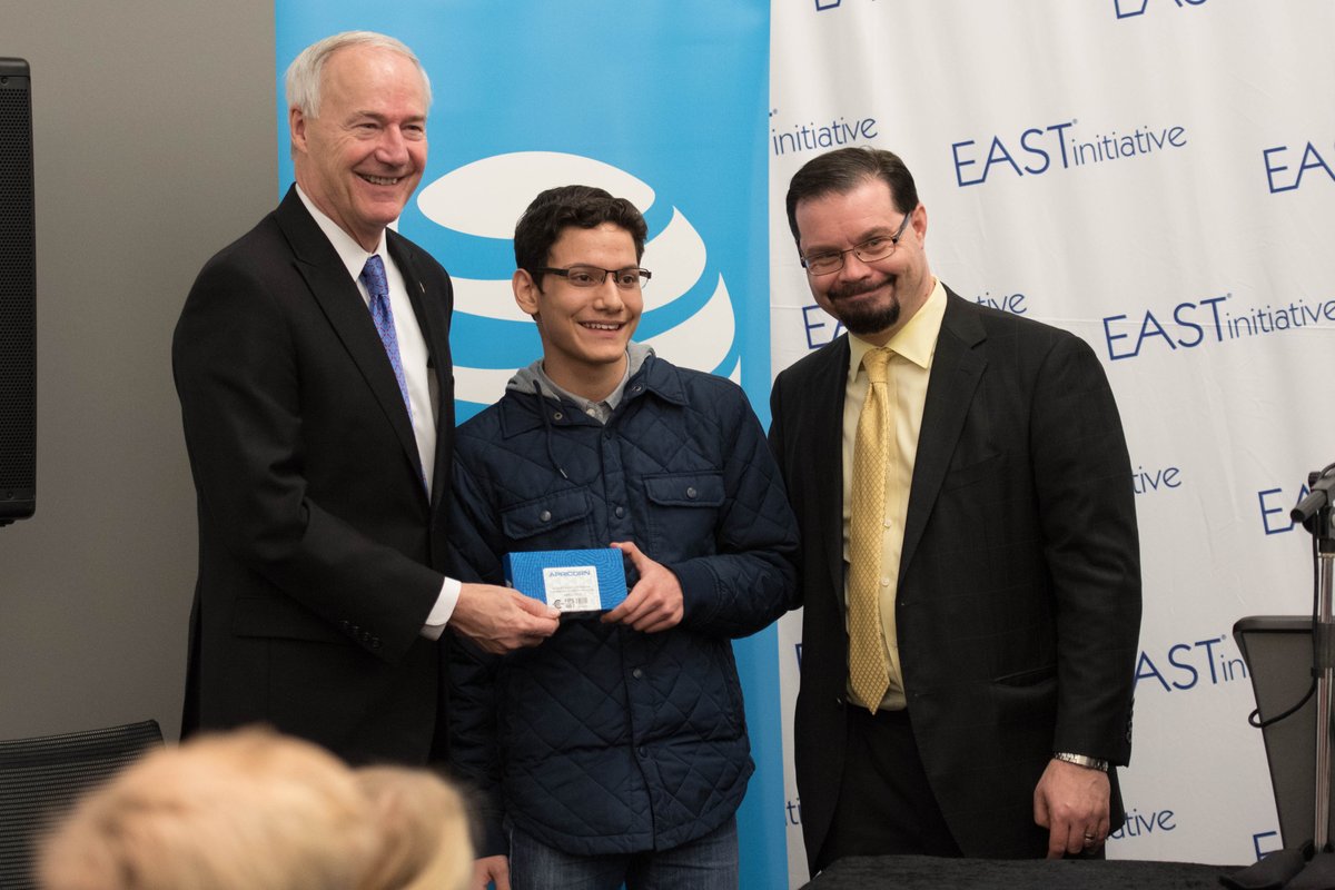 AsaHutchinson's tweet photo. The bright students I met at the EAST Initiative Cyber Security Training on Monday are the future of cyber security, here in Arkansas and around the nation. https://t.co/2fmDXL7ZiF