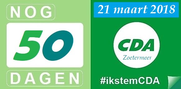 Nog 50 dagen te gaan... #GR18 #21maart #ikstemcda #teamcda #CDA #Zoetermeer