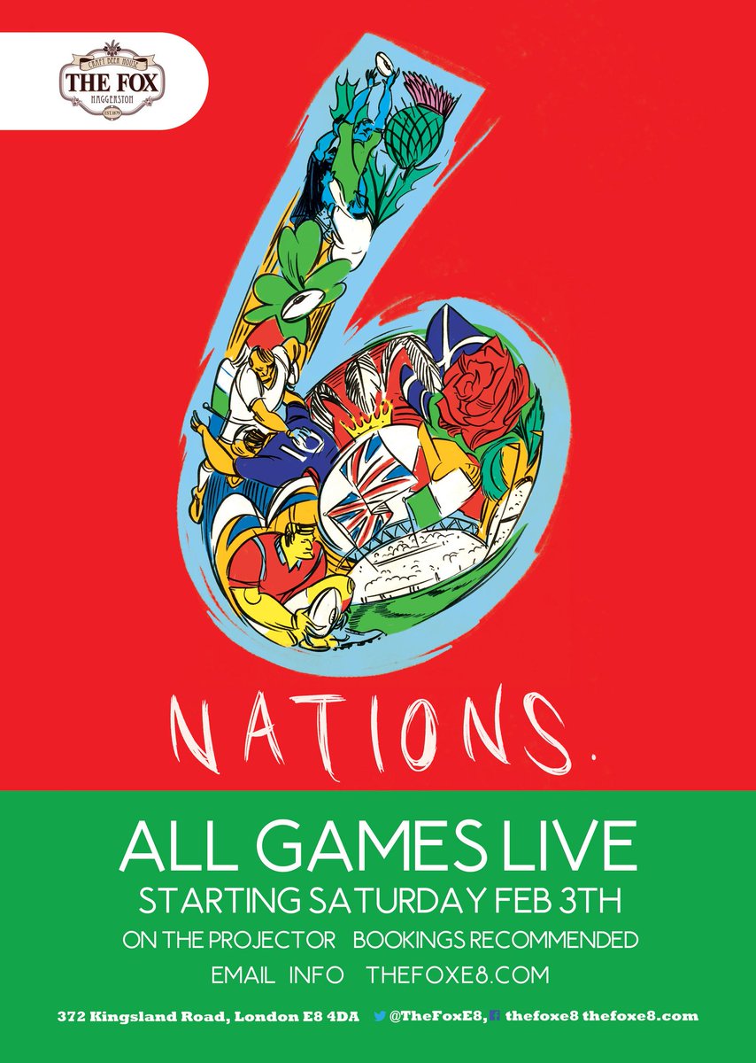 We've got all the #SixNations games live on the large screen projector with the volume on full blast. 
Kicks off this Saturday. 
Bookings recommended.