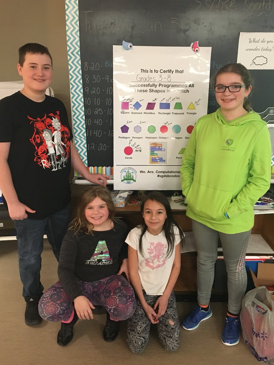 WallwinS's tweet photo. Look at these awesome @NakinaPS coders @stevenpfloyd ! Austin Carson Summer &amp; Shelby worked w/ their peers to code the various shapes. They are almost done the task &amp; already discussed how to finish the others! @NakinaPS  @msevoynakinapub @NAPS_ #sgdsbcodes #ontariocodes #sgdsbtc https://t.co/XYyX9VDtc1