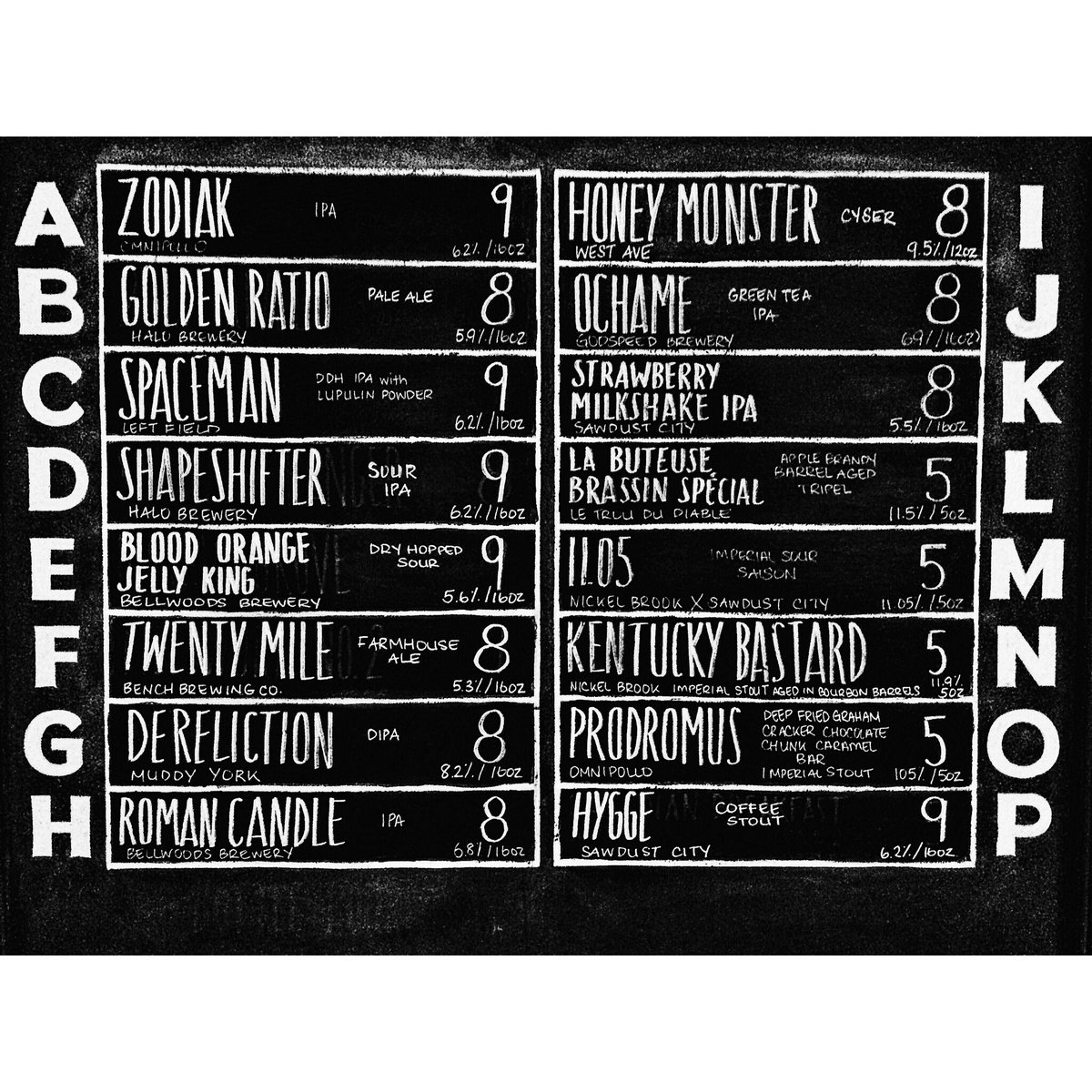 Tues Tap List ft <a href="/Omnipollo/">Omnipollo</a> <a href="/HaloBrewery/">Halo Brewery</a> <a href="/bellwoodsbeer/">Bellwoods Brewery</a> <a href="/LFBrewery/">Left Field Brewery</a> <a href="/sawdustcitybeer/">Sawdust City Brewing Co.</a> <a href="/NickelBrookBeer/">Nickel Brook Brewing Co.</a> <a href="/benchbrewing/">Bench Brewing Company</a> <a href="/WestAvenueCider/">West Avenue Cider</a> #hamont