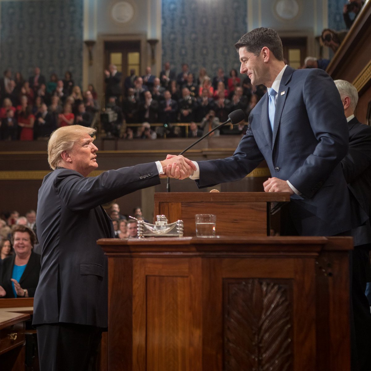 SpeakerRyan's tweet image. .@POTUS said it right—the state of our union is strong. He laid out a clear agenda tonight with an open hand toward bipartisan cooperation. Together, we can continue making America safer and stronger for the 21st century.
