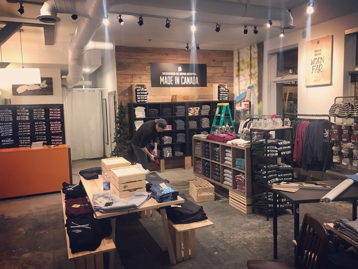 Another late night working at the new shop. Getting close! Grand Opening is this Saturday, Feb 3 10am-5pm! We will have Live Music, Hot Chocolate and a BIG SALE! #newscotlandclothing