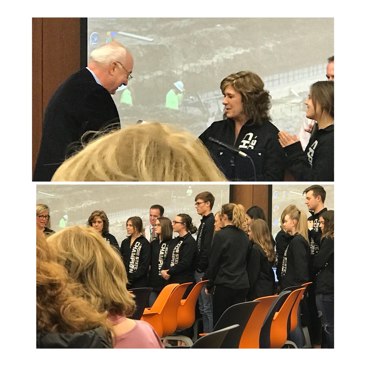 Congratulations to Coach Kihn and the  FHS Competition Cheer Team for being recognized by the Board of Ed tonight!