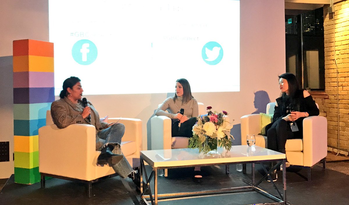 DrRickH's tweet photo. Nikole @UrHealthNut and Eileen @titikaactive sharing their #digital stories and facing some tough questions from Natasha @Shopify @Singhnature. @GBCollege @GeorgeBrownGrad hosting #GBConnect tonight on your #DigitalBrand https://t.co/YUaVGwG0lW