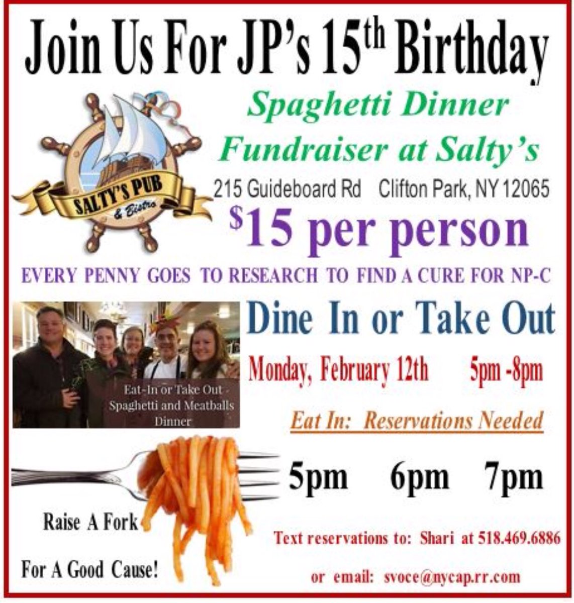 Let’s help JP celebrate!! 🎉 2/12/2018. Between hours of 5-8pm. #shenfootballlovesJP#birthdaydinner#spaghettidinner
