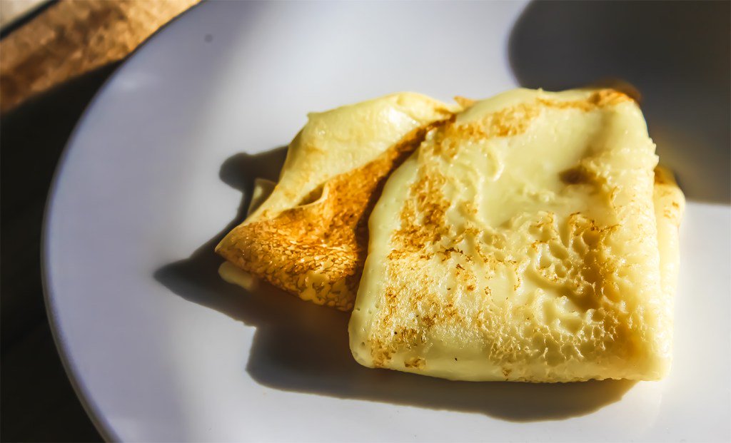 Basic Crepe Batter drinksandnoms.com/crepe-batter/