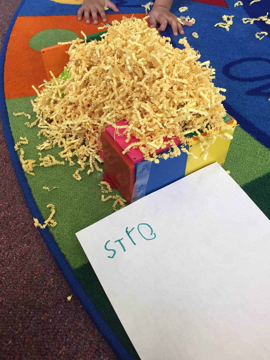 jpettykc's tweet image. Students labeled the Three Little Pigs houses. Great way to add literacy to the block area.