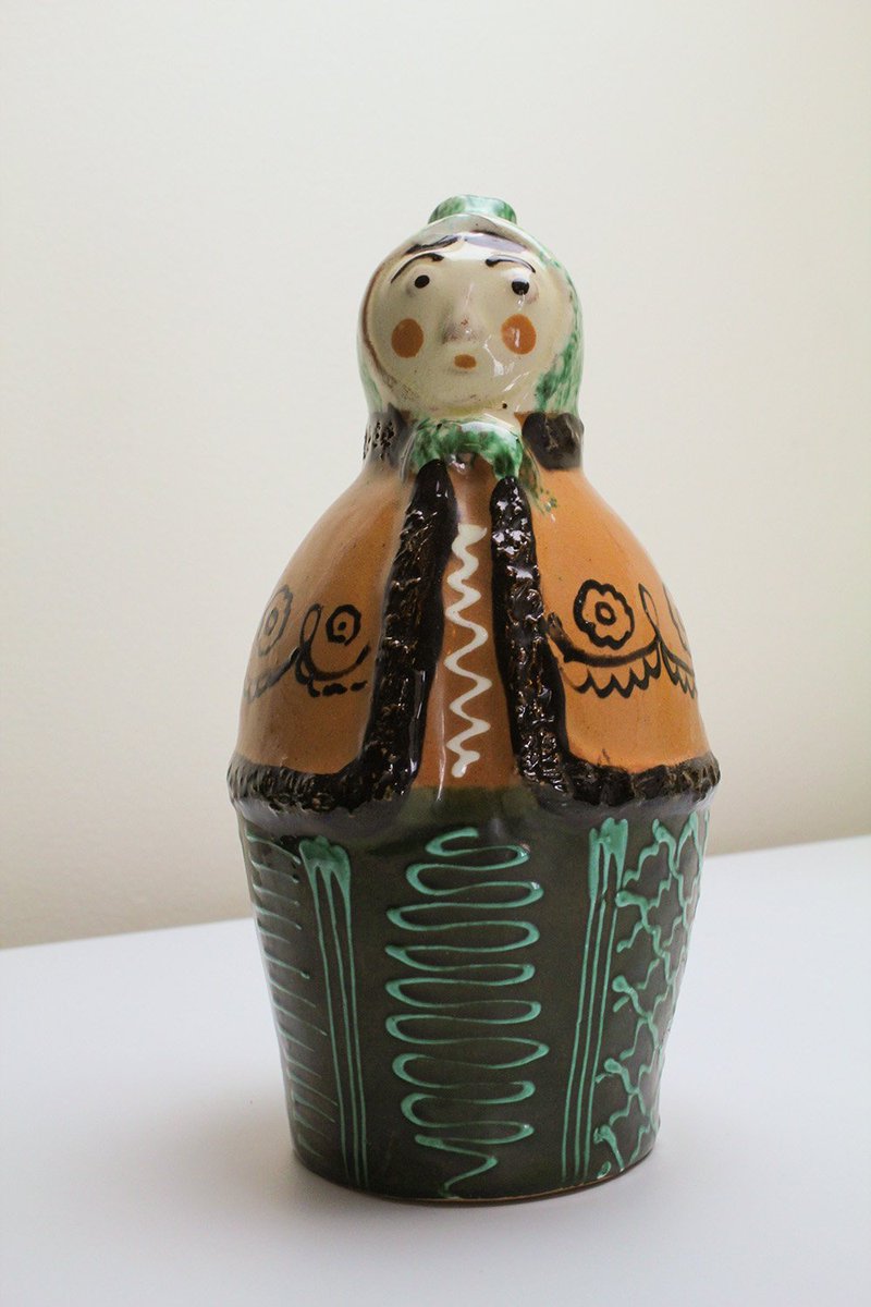 Vintage Karcag Hungarian Figural Folk Art Pottery Wine Jug  Woman - Signed ebay.com/itm/3230419381… via @eBay #HungarianFolkPottery #HungarianPottery #KarcagPottery #VintageCeramics #VintageHomeDecor #VintageHome #VintageStyle #HomeDecor