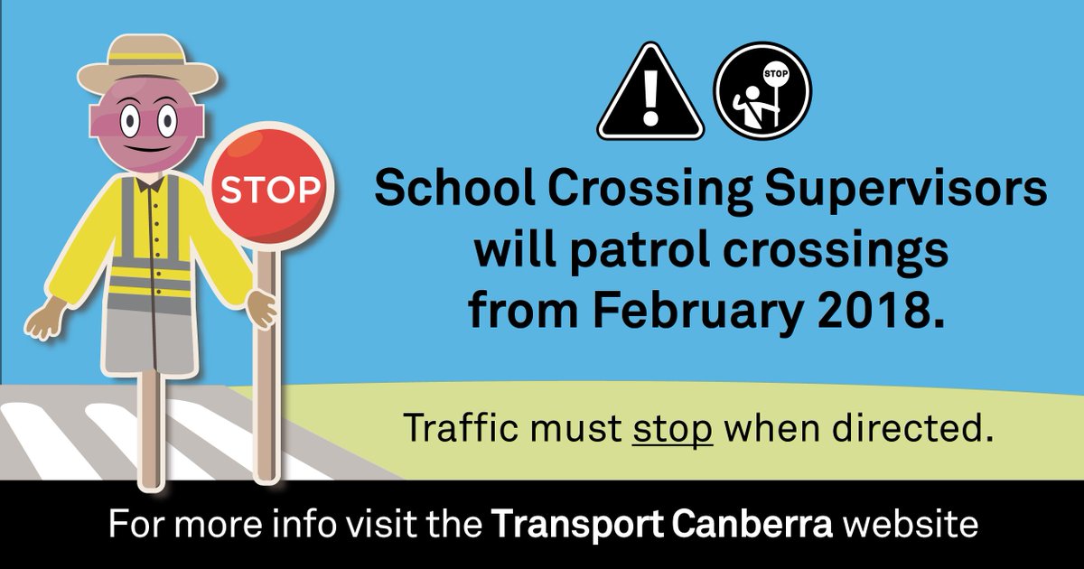 Transport_CBR's tweet photo. To increase safety for children around schools, TC is introducing a school crossing supervisors program at 20 crossings in 2018! Find out more here: https://t.co/7DAQkLM2r0 #CBR https://t.co/4piRvtBTVj