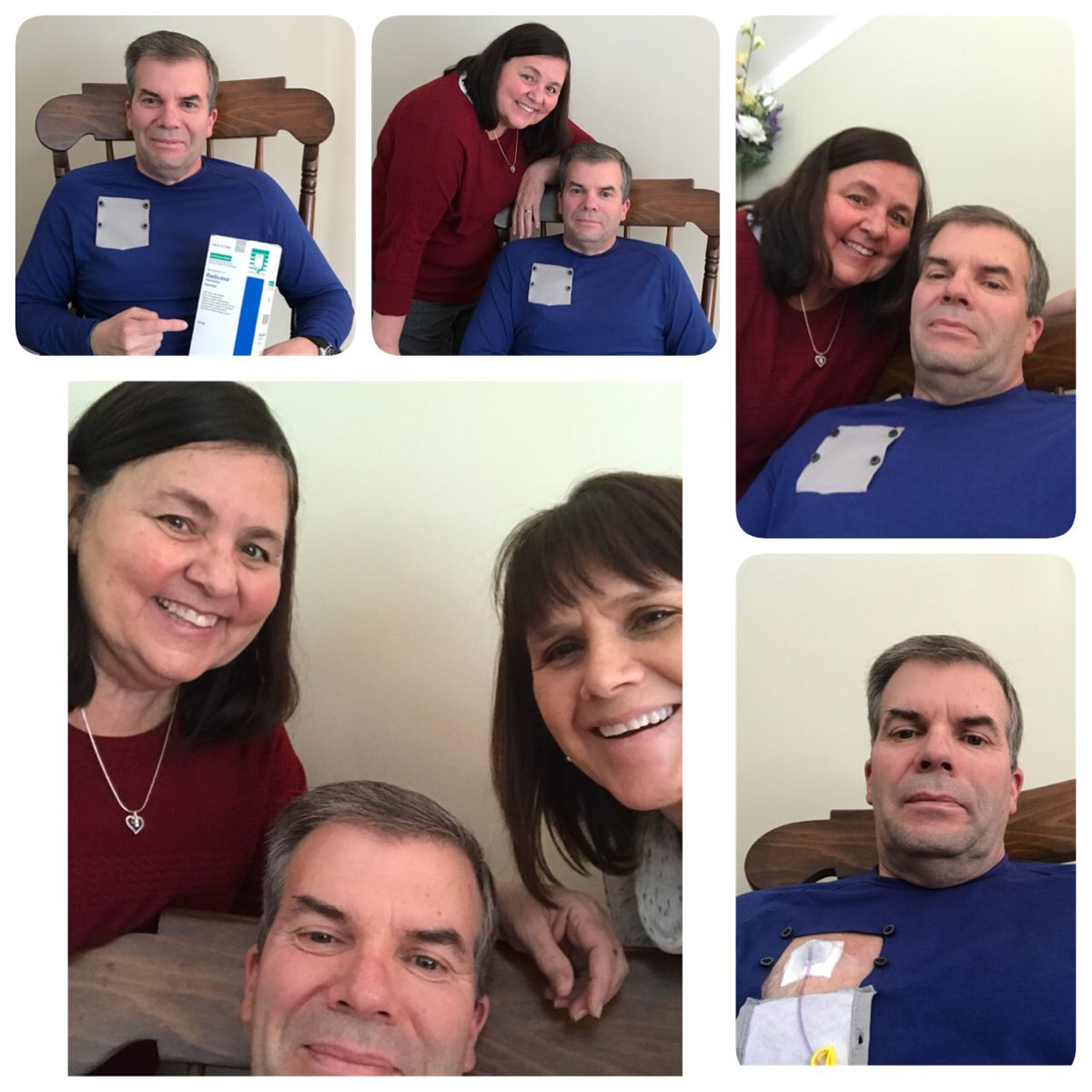 TFordATC's tweet photo. C5D7 Radicava ✅ Today I’m so Thankful for a lot of things. @KathleenOFord  &amp; @sjc248 have got these Home Infusions of @MTPharmaUS Radicava down. The shirt? It’s @ComfPort It has a pocket over my port so we easy access to it. https://t.co/yORQ1uffH8 https://t.co/BzkJmFWI6j