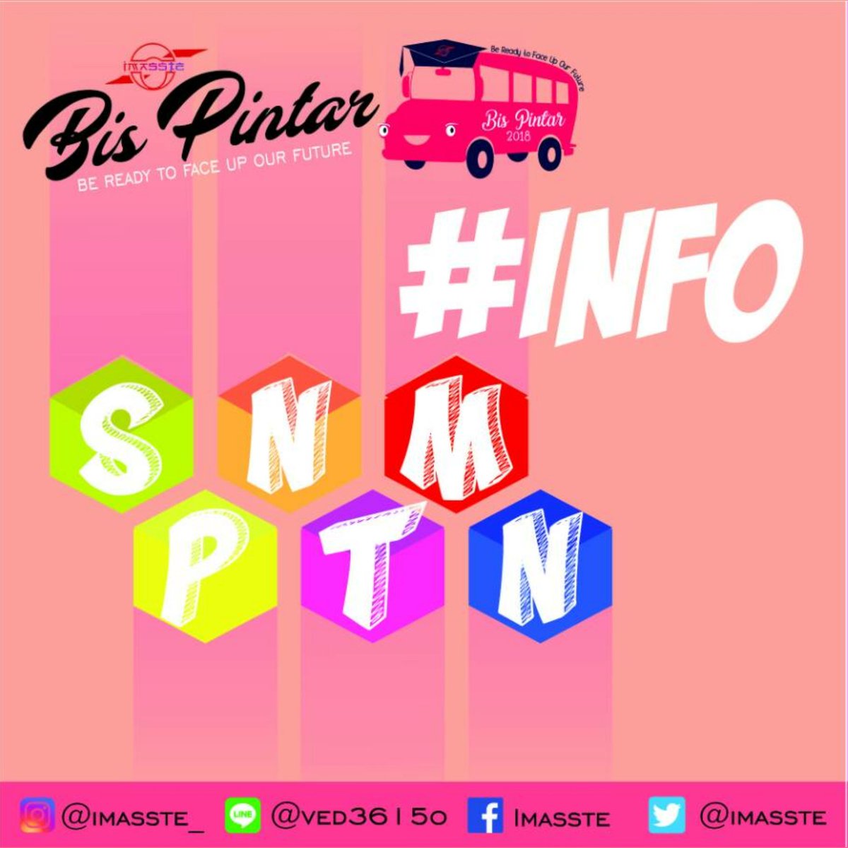 [INFO SNMPTN]
.
Hai adik-adik pejuang kampus. Untuk info seputar snmptn mulai dari syarat, ketentuan, cara mendaftar dan lain sebagainya dapat di akses melalui link berikut:
snmptn.ac.id

Stay tuned on:
🔹Line: @ved3615o
🔹Instagram: @imasste_
🔹Facebook: Imasste Info