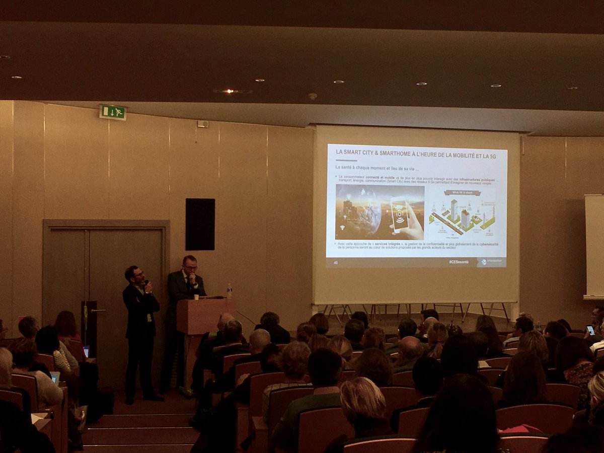 mariesonier's tweet photo. #CESesante L’intérêt de la #5G par @digitalsante et @ronan_lequere : réduire les déserts médicaux, encourager la #smarthome, et plus généralement transformer les usages. https://t.co/RfsgCEsnyH
