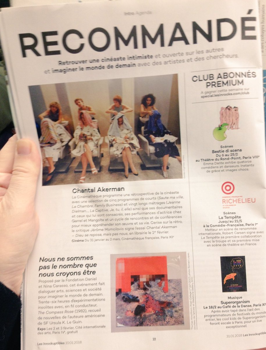 Chaire "arts & sciences" (@artsciencechair) on Twitter photo Recommandé par la rédaction dans le numéro <a href="/lesinrocks/">Les Inrockuptibles</a> en kiosque ce matin!
‘’Nous ne sommes pas le nombre que nous croyons être’’, coup d’envoi vendredi matin pour 36 heures où #arts et #sciences seront à la fête...
Rendez-vous <a href="/citedesarts/">Cité internationale des arts</a> Recommandé par la rédaction dans le numéro <a href="/lesinrocks/">Les Inrockuptibles</a> en kiosque ce matin!
‘’Nous ne sommes pas le nombre que nous croyons être’’, coup d’envoi vendredi matin pour 36 heures où #arts et #sciences seront à la fête...
Rendez-vous <a href="/citedesarts/">Cité internationale des arts</a>