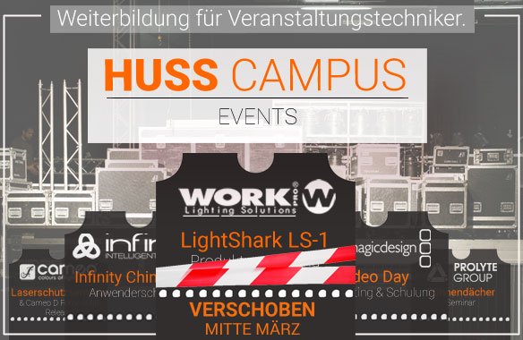 Die <a href="/WORK_Pro/">WORKPro</a> LightShark LS-1 Produktvorstellung muss leider auf Mitte März verschoben werden. Der neue Termin folgt in Kürze.
#HussCampusEvents #LightShark #inactionforyou
