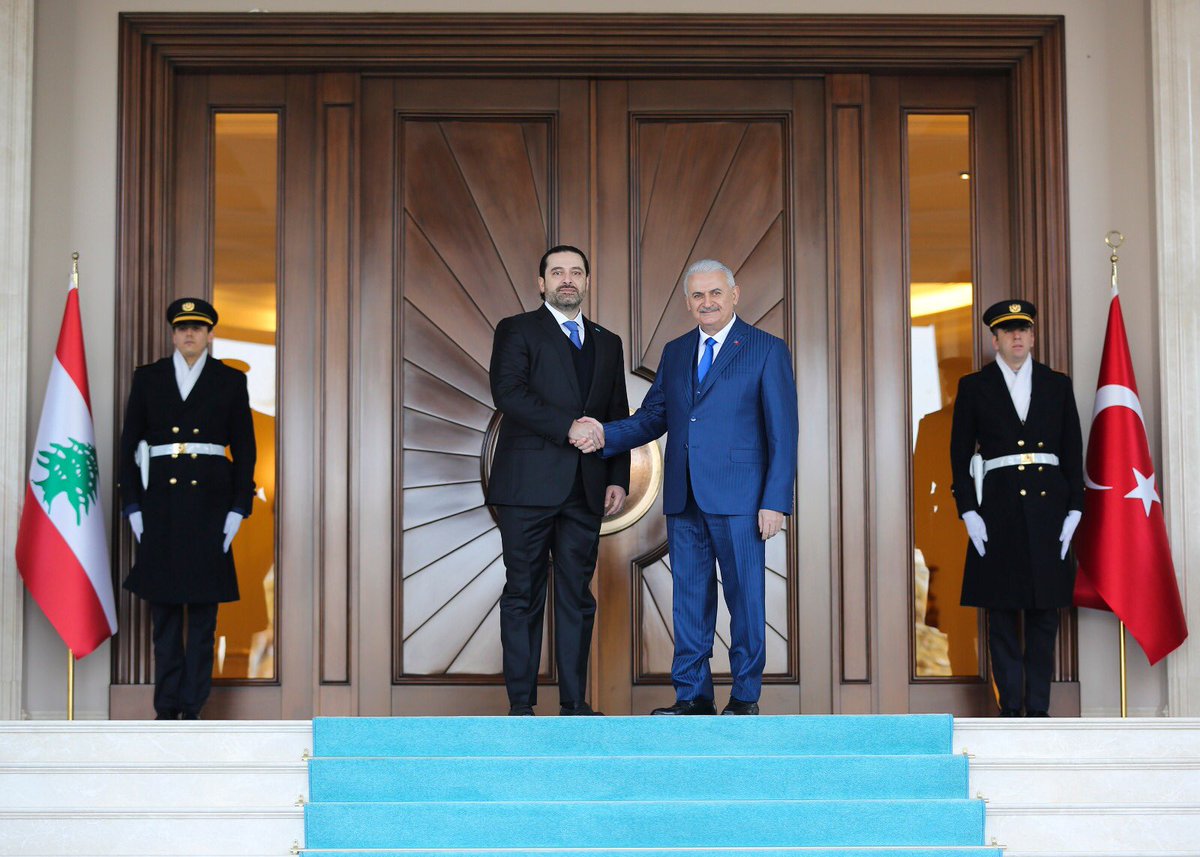 Başbakan Yıldırım, Lübnan Başbakanı <a href="/saadhariri/">Saad Hariri</a>'yi Çankaya Köşkü'nde resmi törenle karşıladı.
