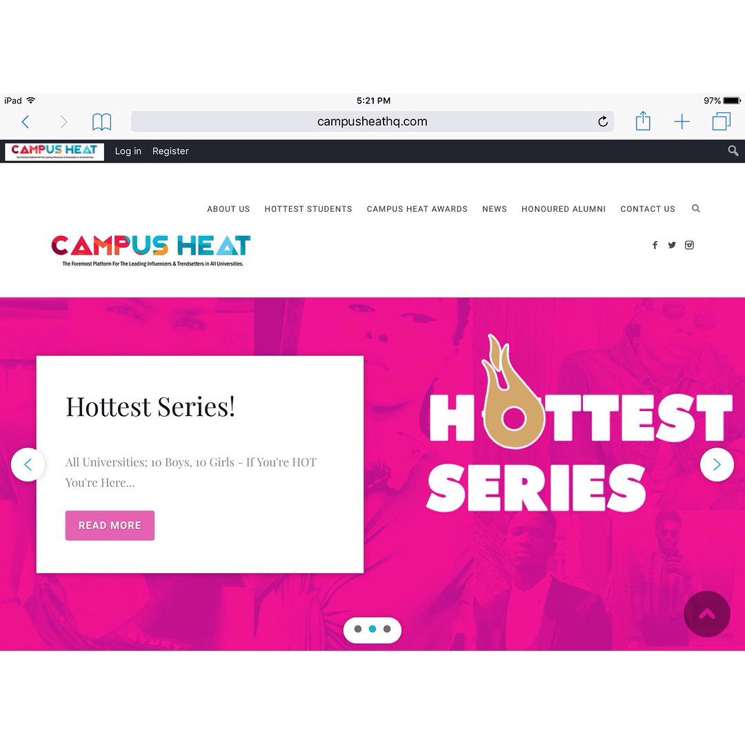 Campus Heat Way!
The Website Has Been Redesigned Guys.
See Desktop View.
Next Couple Months Bout To Be Litty!
🔥 
Website by: @23global_ng