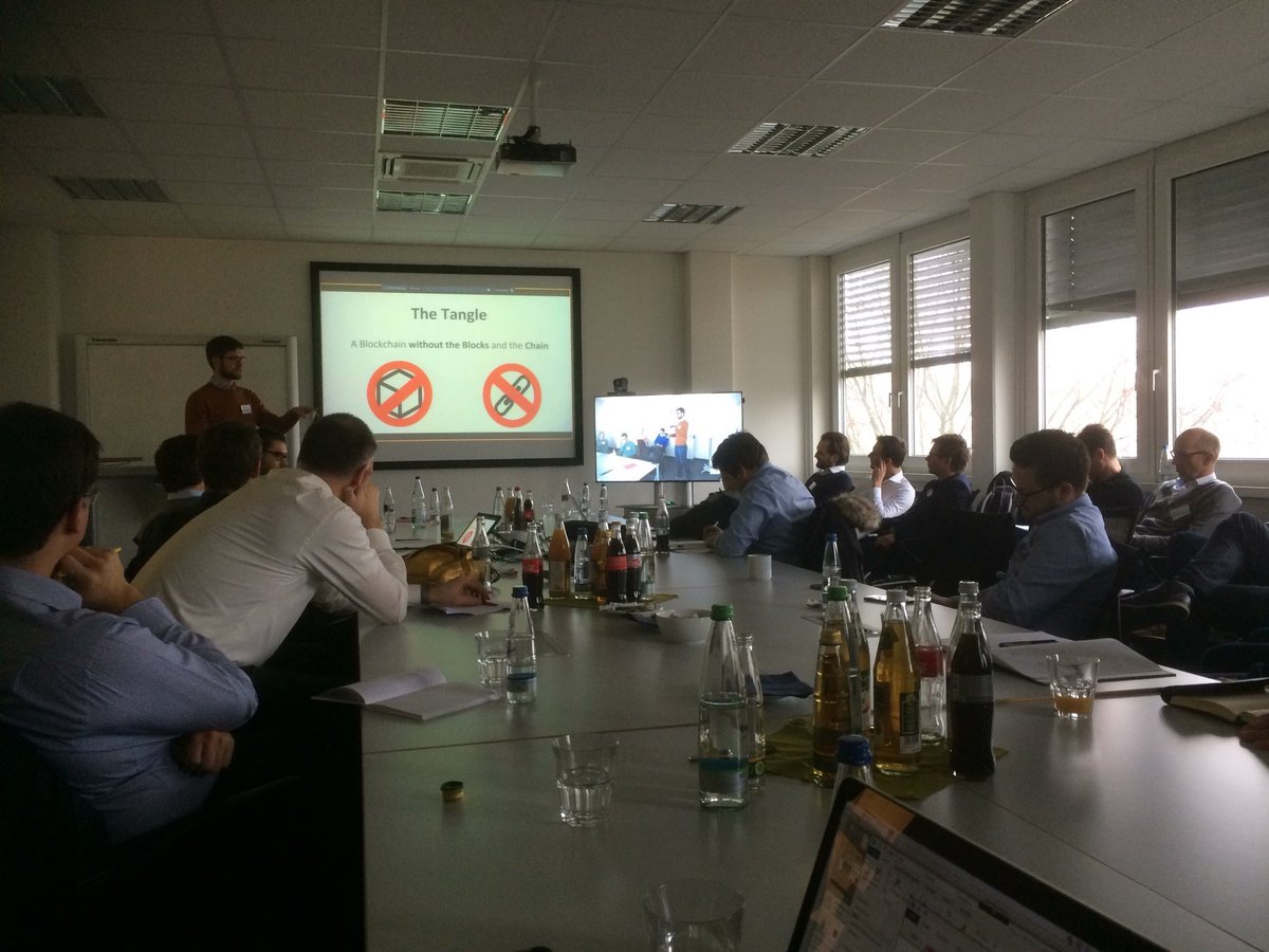 Room full of German corporates- many of whom undertook a multi-hour long drive just to come to this meetup to learn more about #IOTA and discuss with <a href="/DomSchiener/">Dominik Schiener</a> &amp; <a href="/th0br0/">Andreas C. Osowski</a> how to partner up in a mutually beneficial &amp; sustainable way #RBVCandFriends