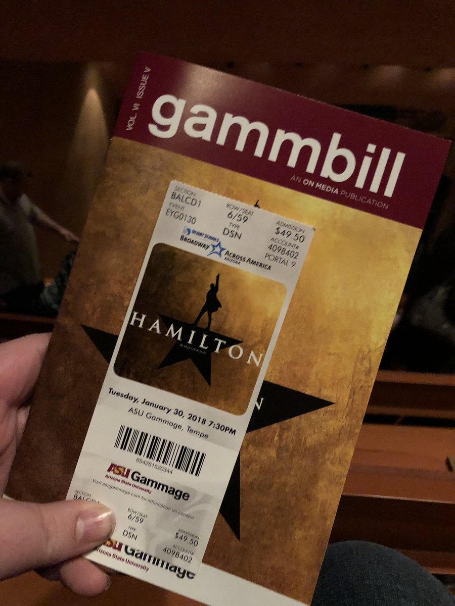 BaileyGarner15's tweet photo. Hamilton killed me I am deceased #HamiltonTempe What an incredible cast https://t.co/oyCJPX1Dje