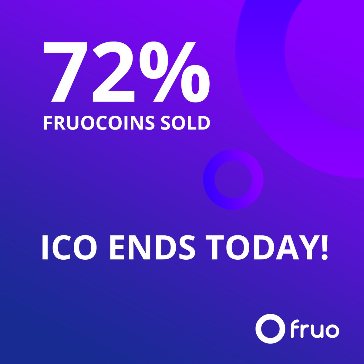 FruoCoin's tweet photo. LAST DAY OF ICO!

Have you already got your FruoCoins? No? Then, it's your last chance to get these with low price.

Join now: https://t.co/UxPIpWXWap

#ico #lastday #DontMissOut #coinsale #cryptocurrency #bitcoin #giveaway #bonus https://t.co/qs0poyT7cr