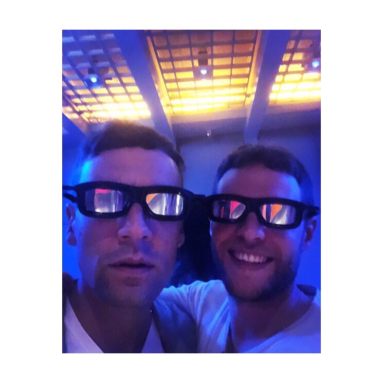 DeCaesteckerFan's tweet photo. "That was fun." - The bromance continues, @Disneyland! #aoscast https://t.co/atrDp3Hw4C