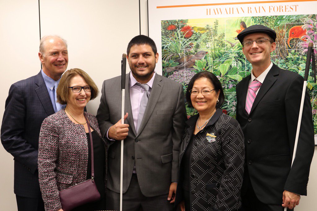 SalisburyJustin's tweet photo. Had a great time meeting today with @maziehirono on behalf of @NFB_Hawaii @NFB_voice #NFBWS17 https://t.co/Md1oZlSfaI