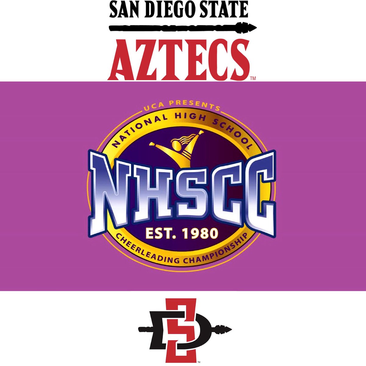 SDSUCheer's tweet photo. Our Coaching Staff will be scouting at UCA High School Nationals in Orlando, FL on February 10th and 11th. Will you be competing there? Let us know!
.
.
.
#SDSUCheerleading #YouCANHaveThisAztecLife #R2R https://t.co/Gp9azdForC