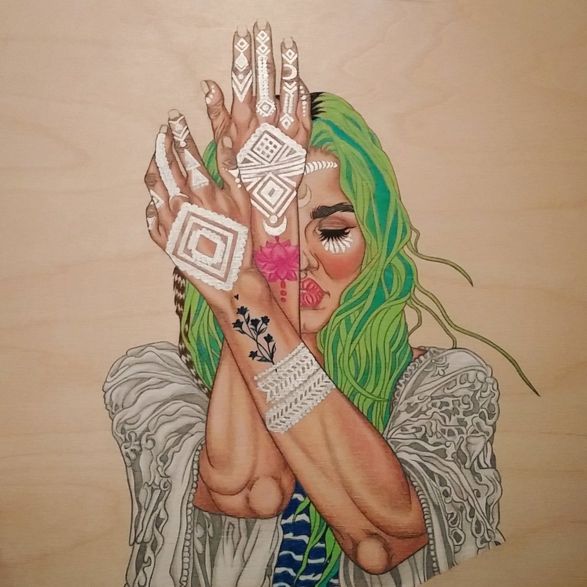 JossART27's tweet photo. #wip Getting there finally 😂 Slow progress on this piece #serenity #graphite #pencilcrayon #pencildrawing #prismacolorpencils #prismacolor #acrylic #silverpen #woodpanel #art #artistsession #artnight #art #artist #artlife #kamloopsbc https://t.co/nJQZCje2kd