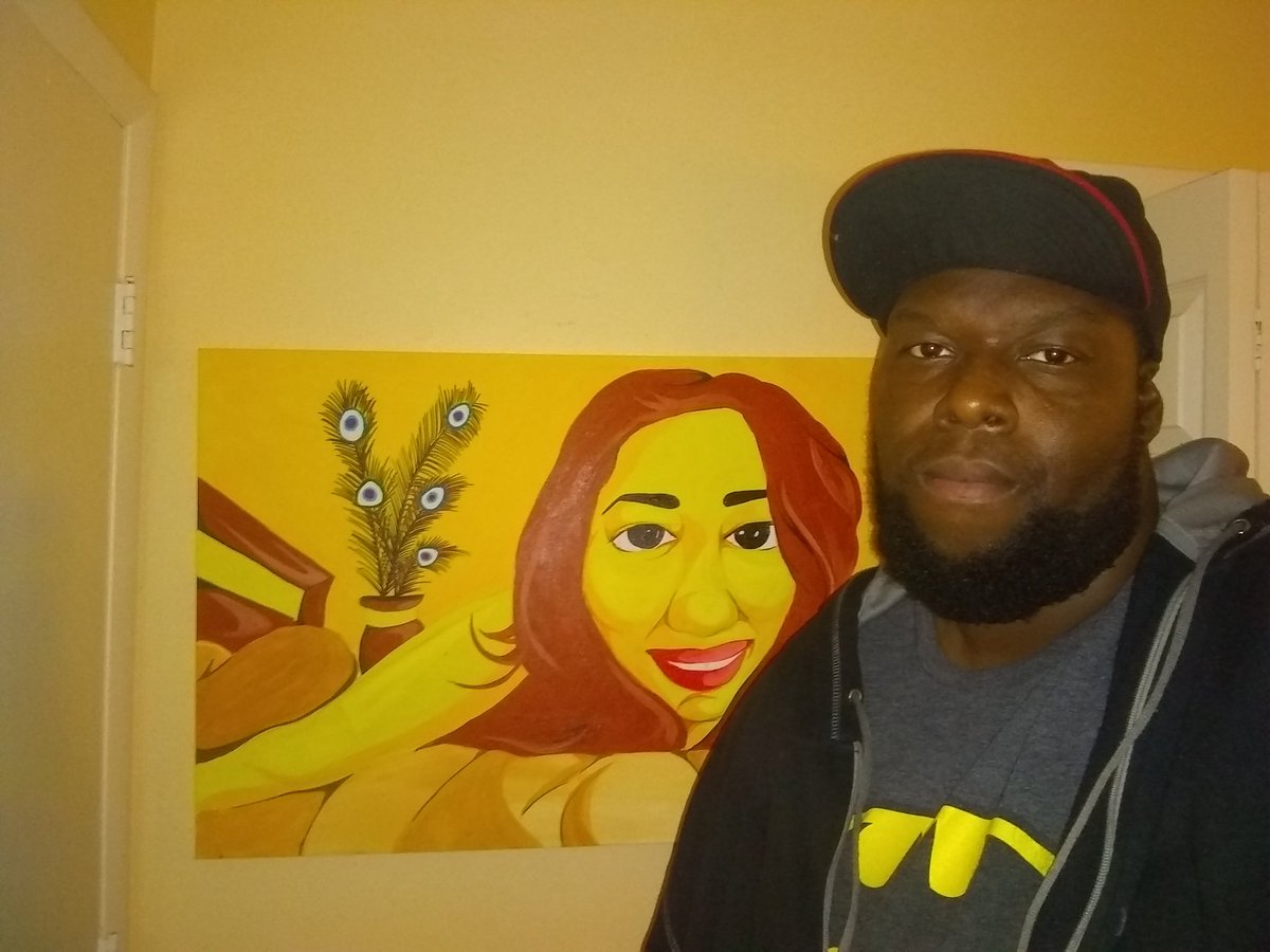 ItsMrFleu's tweet photo. Yellow Theory... Commissioned Portrait painting 
#Oshun #Art #Painting #BlackArt #FineArt #HaitianArtist #blackartist https://t.co/qiLNxwkBi6