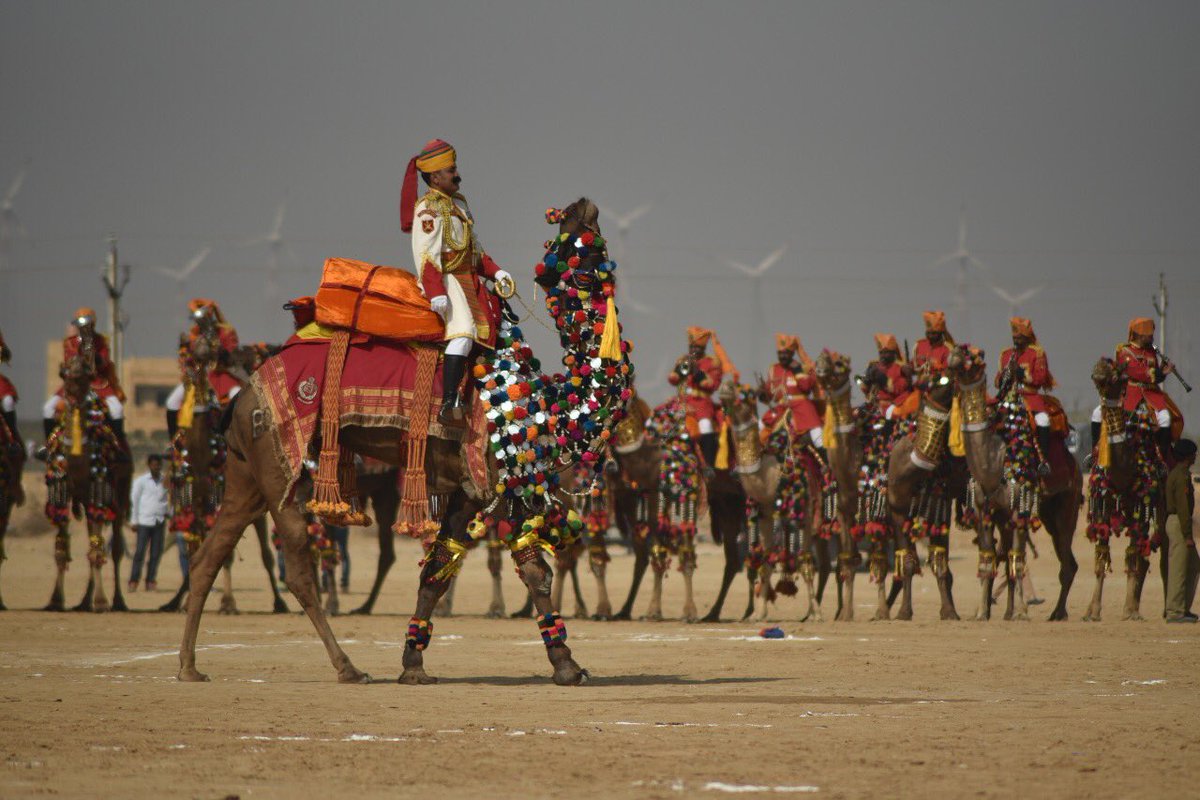 my_rajasthan's tweet photo. Marching with glory and royalty.
A majestic show of #CamelParade was exhibited in the ongoing #Jaisalmer #DesertFestival. The atmosphere created by the display of showmanship by camels and their riders was exhilarating.
https://t.co/JDCEKH4EAx
#MyRajasthan #DesertFestival https://t.co/3IdrG3YxCf