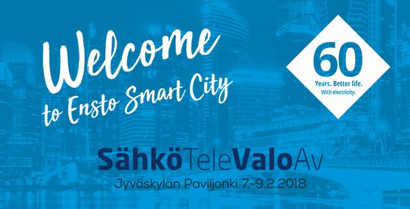 Welcome to Ensto Smart City at #SähköTeleValoAv exhibition in Jyväskylä on 7.–9.2.2018! In the city tour you will see and experience our solutions for smart city's #electrification and #lighting sahkomessut.fi/?lang=en #sähkömessut #betterlife