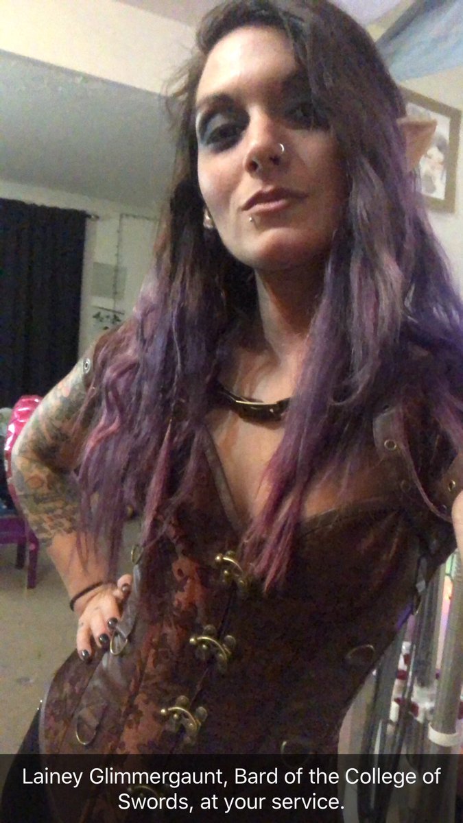 LaineyGG's tweet photo. Knit hats just do not fit elven ears... But Lainey's corset fits perfectly!! #LotusGroupAdventures #DungeonsandDragons #DnD https://t.co/v3clDctzsd