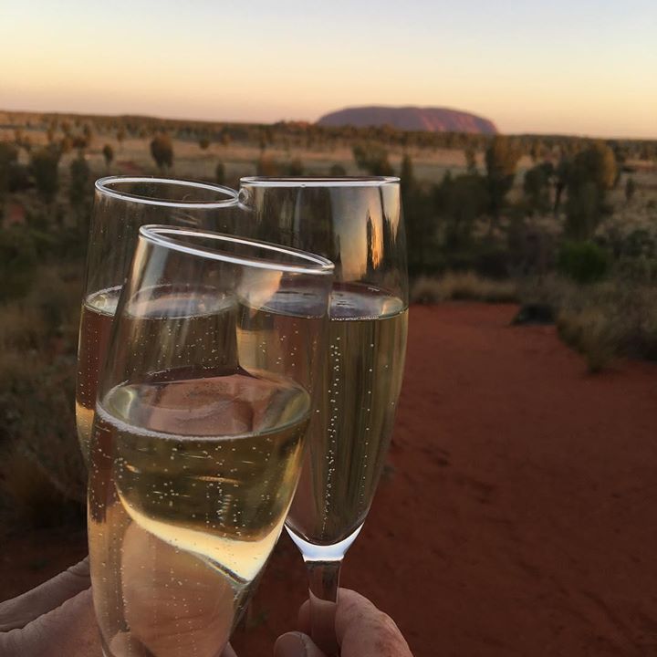 Australia's tweet photo. Take your seats, the light show is about to begin! (via IG/cazbarty at #Uluru in @VisitCentralAus) #RestaurantAustralia https://t.co/rBiz3ZRJqd