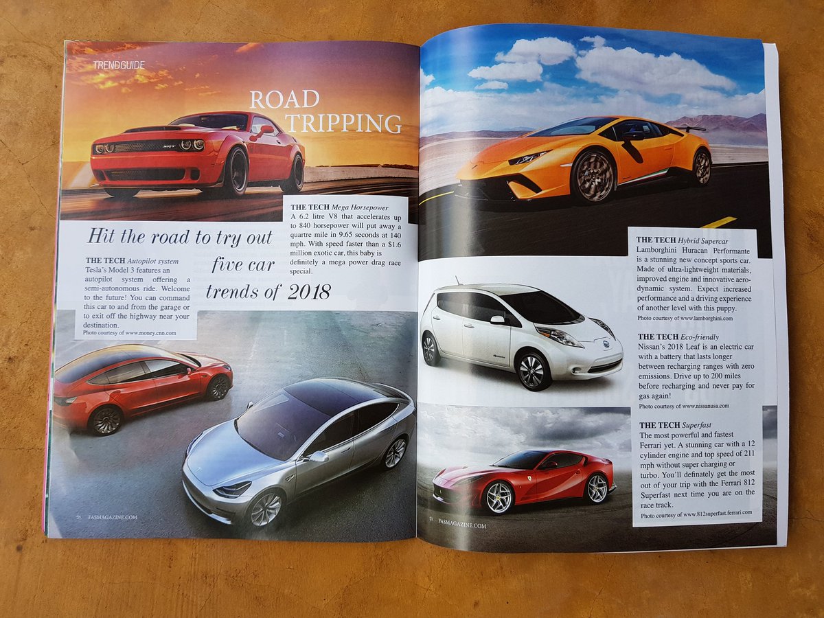ShellinaE's tweet image. Road Tripping! Hit the road and try out 5 car trends of 2018. See more here 👇🏽
issuu.com/fasmagazine/do…
#teslamodel3 #lamborghinihuracan #nissanleaf #ferrari812superfast #srtdemon2018