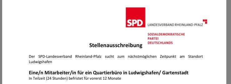 Während Fr. Dreyer in Berlin gegen befristete Arbeitsverträge ist, schreibt Ihre SPD in #RLP eine auf 12 Monate befristete Arbeitsstelle aus