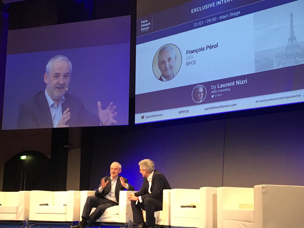 François Perol <a href="/GroupeBPCE/">Groupe BPCE</a> annonce un partenariat avec la#fintech islandaise <a href="/meniga/">Meniga</a> dont l'agrégateur de comptes sera déployé auprès des 15 millions de clients <a href="/BanquePopulaire/">Banque Populaire</a> et <a href="/Caisse_Epargne/">Caisse d'Epargne</a> #PFF18