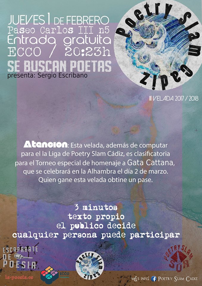''POETRY SLAM CÁDIZ'' Mañana en el ECCO 20:23, ¡No os lo perdáis!