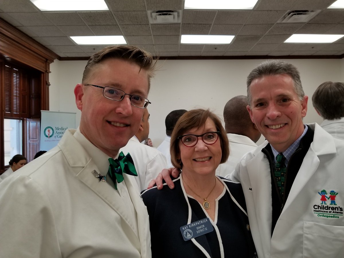 jwbarber's tweet photo. Doctors day at the GA Capitol.  We're so proud of the great work of Senator+Dr. Kay Kirkpatrick.  With GOS pres-elect Dr. Mike Busch https://t.co/FG5ksoR2Mu