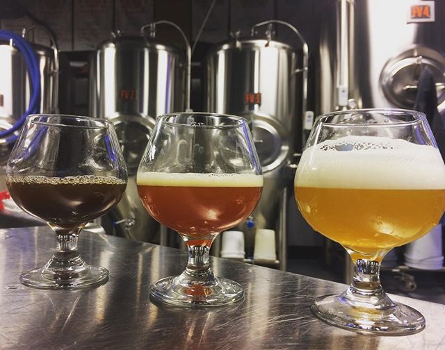 chillywaterbrew's tweet photo. Samples from the fermenters this morning. Pilsner and Bock after several weeks of lagering. And on the left, our collaboration with @blackacrebrewer a Dry Hopped Black Lager which just got a massive dose of two dry hops! #mandarinabavaria #hallertauer… https://t.co/hdRAelB8oY https://t.co/yeLoc4t3Fm