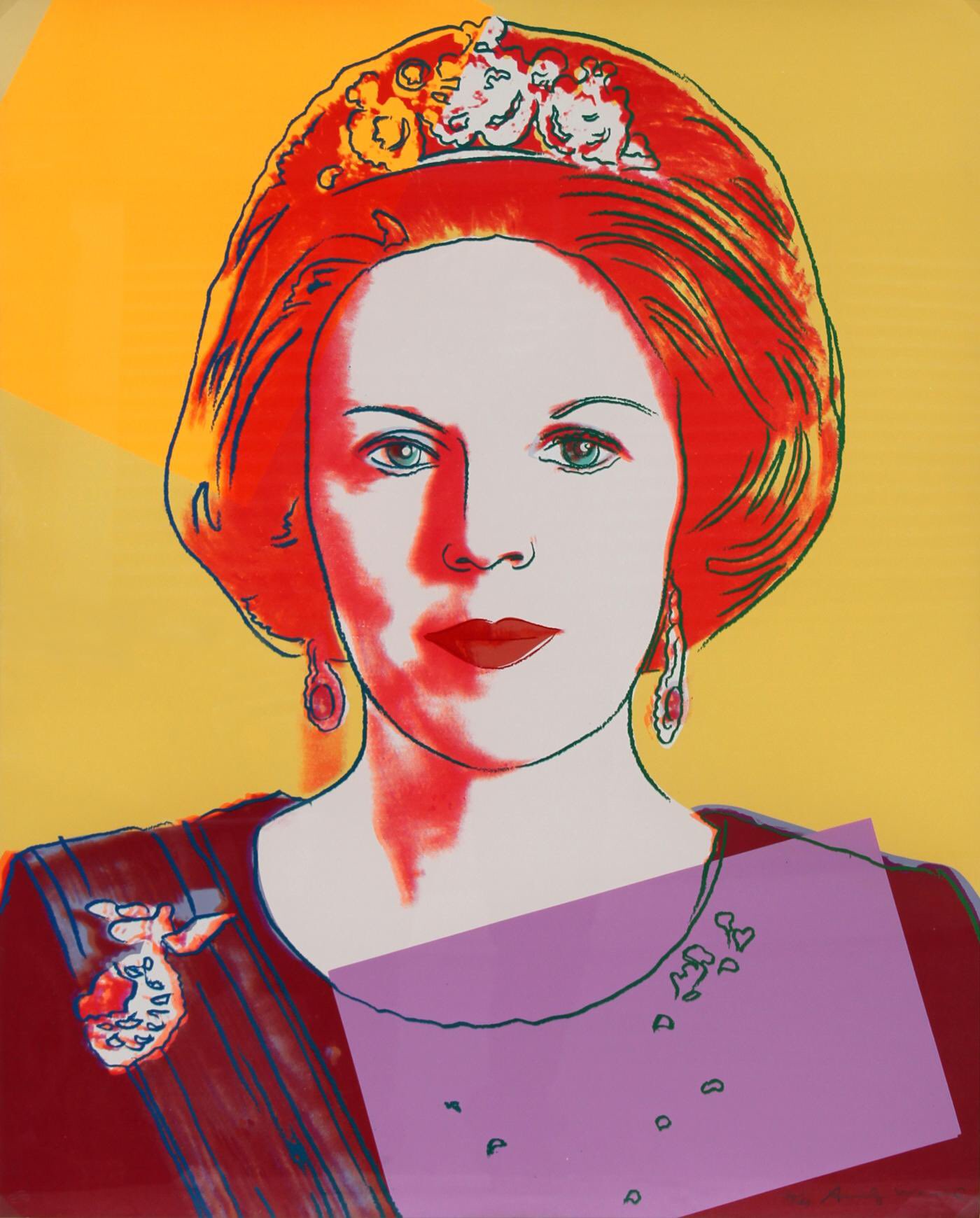 Happy Birthday Your Highness (former) Queen Beatrix of the Netherlands - by Andy Warhol, Reigning Queens, 1985 