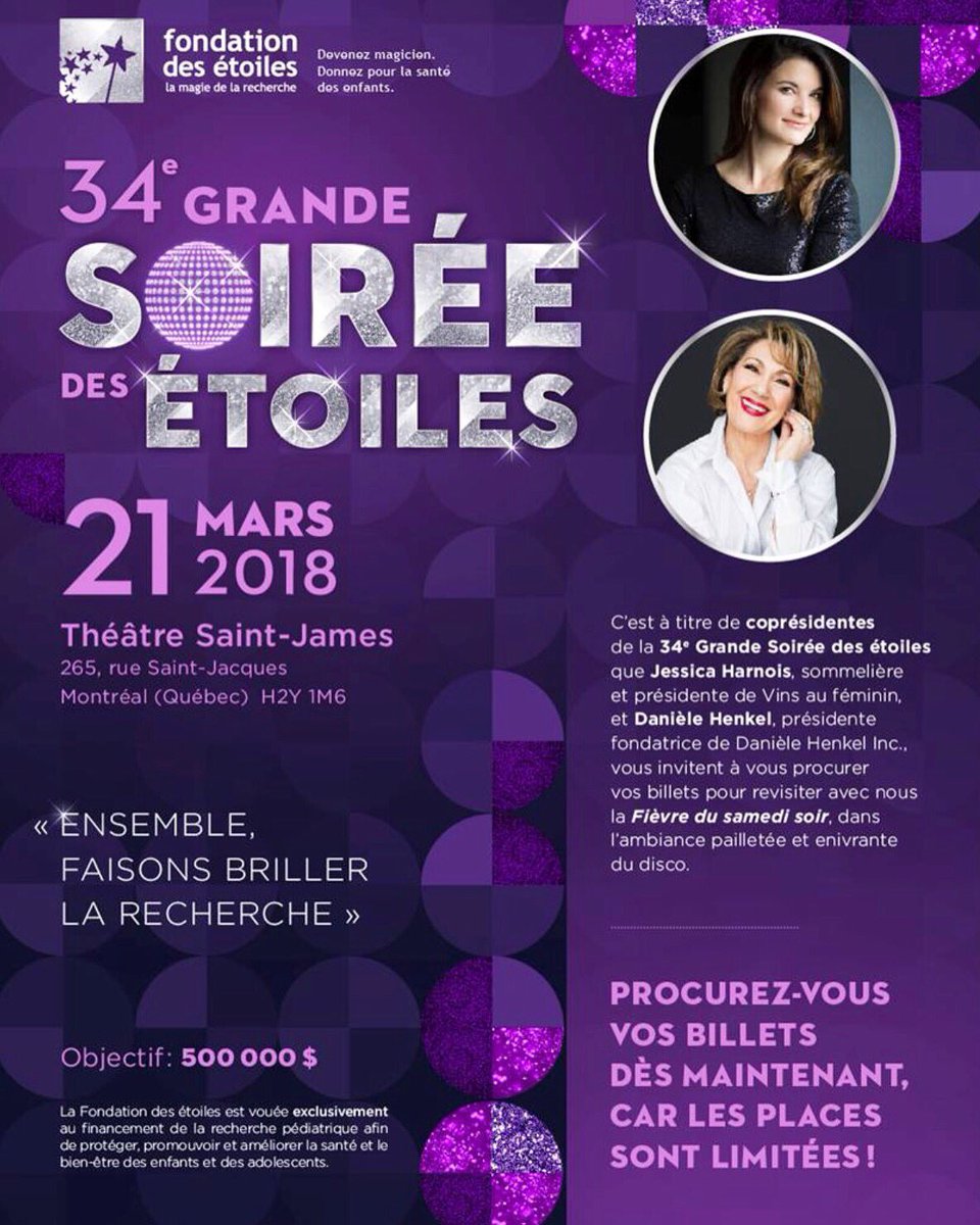 Ensemble, faisons briller la recherche! Billets en vente sur le site de la @fondationdesetoiles <a href="/daniele_henkel/">Danièle Henkel</a> @maripiermorin #kids #foundation