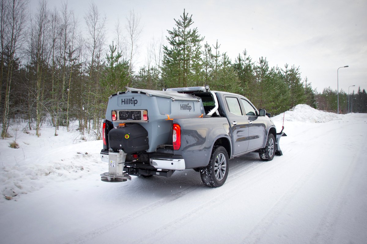 Hilltip_tweet's tweet photo. The New #Mercedes Benz #Xclass #pickup is ready for delivery with #hilltip #Snowstriker #snowplow and #icestriker #spreader #saltspreader #gritter #mbxclass #madeinfinland #vehoauto https://t.co/434K7BFzP3