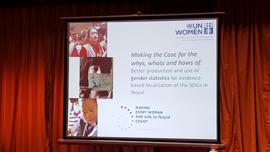 unwomennepal's tweet photo. UN Women with the flagship programme initiative on #MakingEveryWomenandGirlCount #MEWGC has prioritized three major areas: Better production of data; Use of Gender Statistics; and Evidence based localisation of the SDGs in Nepal. https://t.co/dXOwfA7Bio