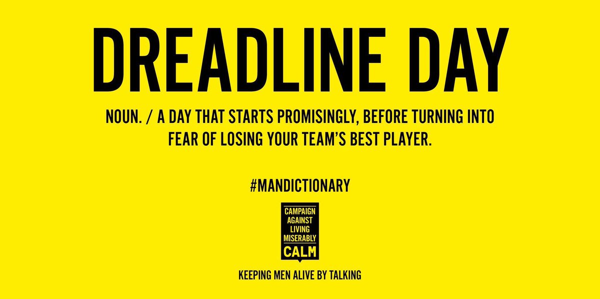 theCALMzone's tweet photo. Got that transfer #DeadlineDay feeling? Yep, us too.
#ManDictionary https://t.co/F4P5jvTDG8