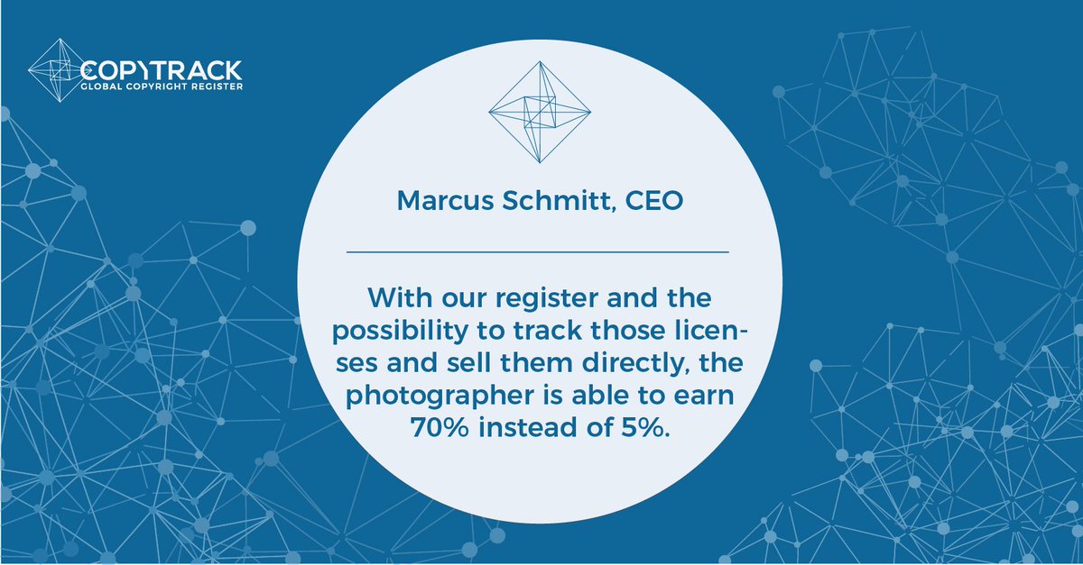 concensum_org's tweet image. 💰With Copytrack photographers are able to earn 70% instead of 5%.

Join the #CopytrackICO: copytrack.io

#CryptoCurrency #Crypto #Tokensale #Ethereum #Blockchain #Photography #Copyright