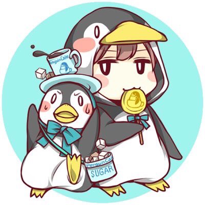 Sakiya クリマb48 49 50 ツイッター用のフリーアイコンです アイコン用に使って下さい 頭にコーヒーカップを乗せてるのがペンギン店長 着ぐるみの子は全く働かない従業員 ペンギン フリーアイコン