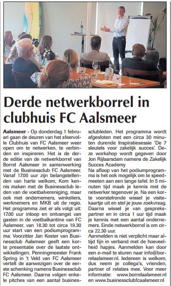 A.s. donderdag kan je jouw zakelijke #netwerk uitbreiden tijdens de 3e editie vd #netwerkborrel in #Aalsmeer. Volg ook de inspiratiesessie van de 7 sleutels naar #zakelijk #succes. borrelaalsmeer.nl #MKB #ZZP #Winkeliers #Netwerkbijeenkomst #Netwerken #Aalsmeer